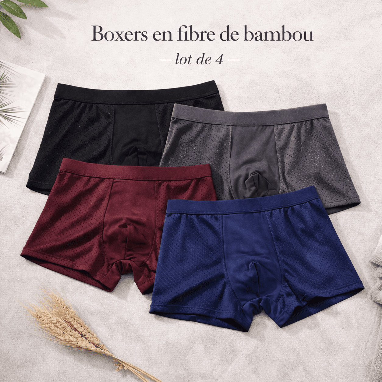 Boxers Homme en Fibre de Bambou
